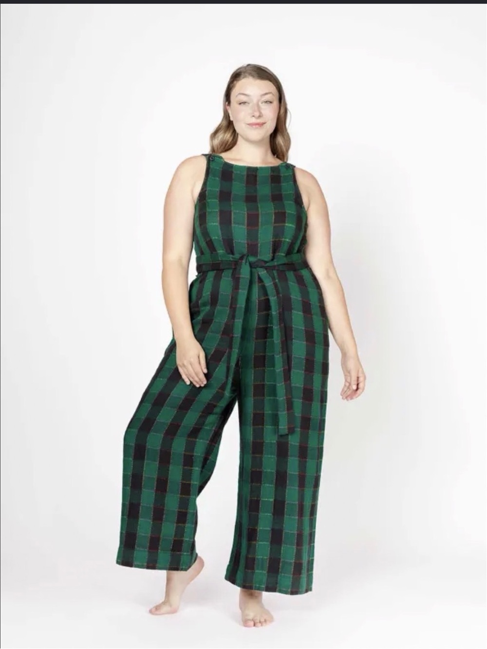 Ace & Jig Faze Green and Black Plaid Romper XS